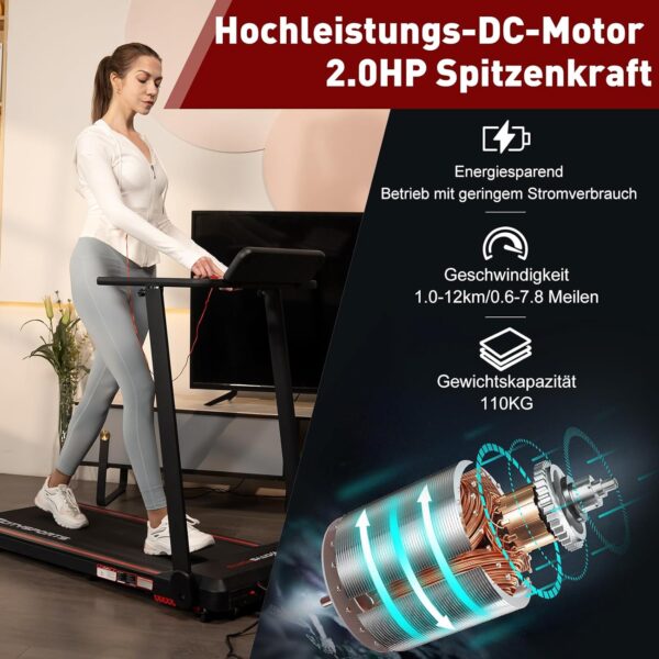 CITYSPORTS Elektrisches Laufband, klappbar, bis zu 12 km/h, mit LED-Display, App-Steuerung und 360° Tablet-Halter, kompakte Walking-Matte für Zuhause und Büro (Neuwertig)