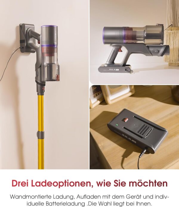 Grenintal HOME Akku-Staubsauger, 48000Pa/550W/65 Min. kabelloser Staubsauger mit Selbststehfunktion, 1,6L Akku-Staubsauger mit verhedderungsfreier Bürste, LED-Touchscreen, sehr leise für Hartböden (Neuwertig)