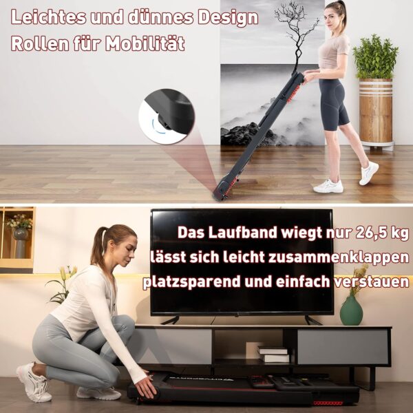 CITYSPORTS Elektrisches Laufband, klappbar, bis zu 12 km/h, mit LED-Display, App-Steuerung und 360° Tablet-Halter, kompakte Walking-Matte für Zuhause und Büro (Neuwertig)