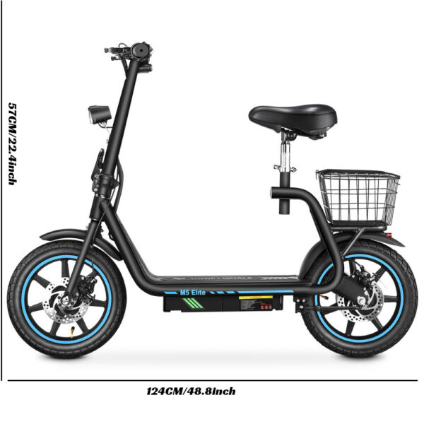 BOGIST M5 ELITE – Honey Whale (Zimablue-Version), tragbares Mini-Elektromotorrad, 500W, 48V, 45 km Reichweite, 13,6Ah herausnehmbarer Akku, 14-Zoll-Reifen