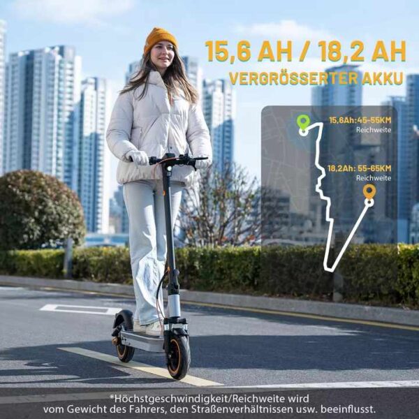 EVERCROSS EV10K MAX ABE Elektroroller für Erwachsene – 55 km Reichweite, 400 W, 20 km/h, faltbarer E-Scooter