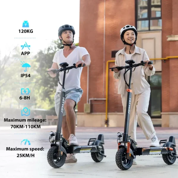 HITWAY H9 Straßenzugelassener ABE Elektroroller, 10 Zoll, 500W, 48V 15,6 Ah E-Scooter