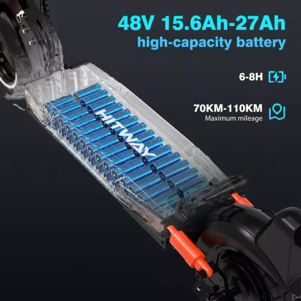 HITWAY H9 Straßenzugelassener ABE Elektroroller, 10 Zoll, 500W, 48V 15,6 Ah E-Scooter